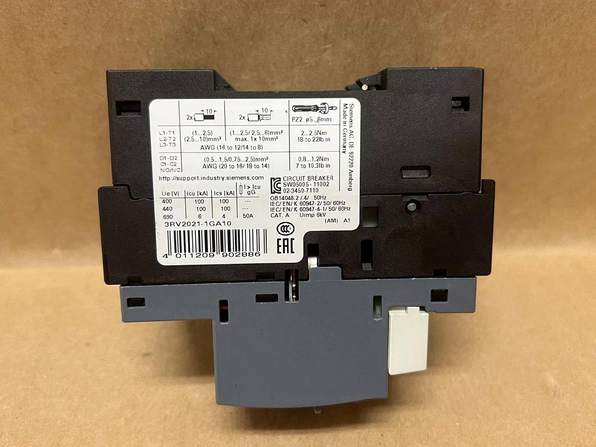 Used Siemens 3RV2021-1GA10 SIRIUS Class 10, Circuit Breaker