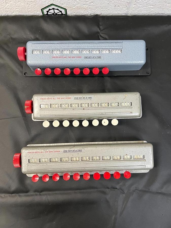 Used Vintage Blood Cell Counter (2) 8 keys/ (1) 10 key - Lot of 3