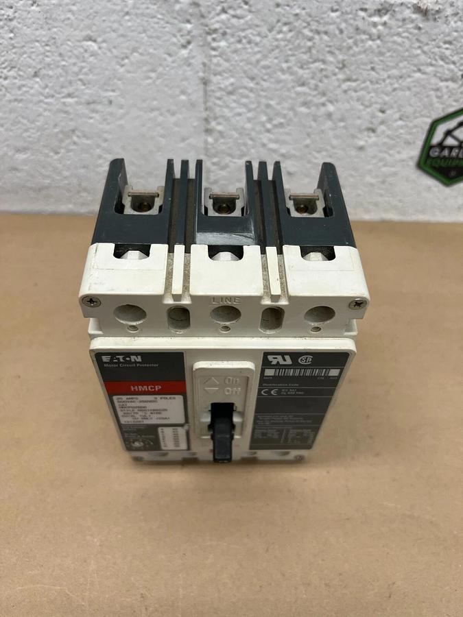 Used Eaton HMCP025D0 25A, 3 Pole, 600VAC-250VDC Motor Circuit Protector
