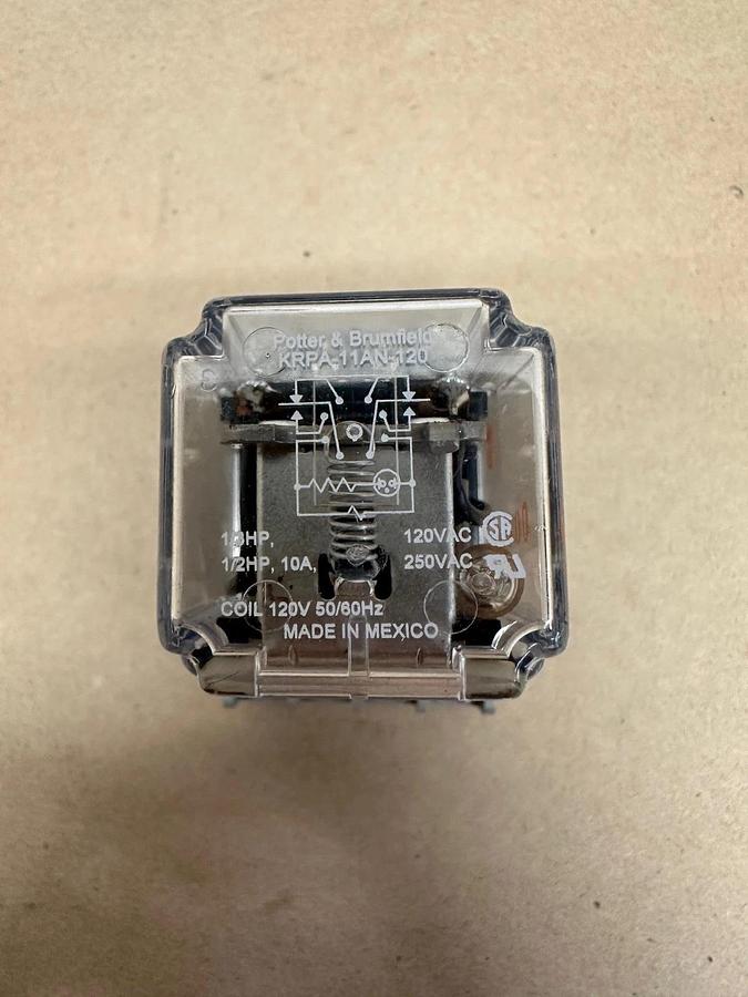 Used Potter & Brumfield KRPA-11AN-120 120v Relay w/ Base