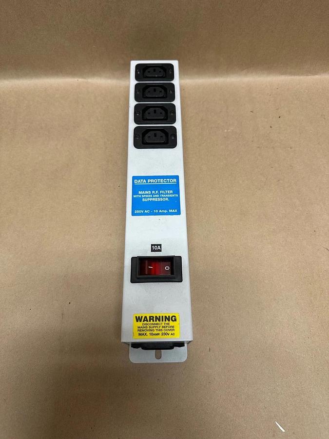 Used IEC 62250 10A Power Strip, Data Protector, 4 Outlet