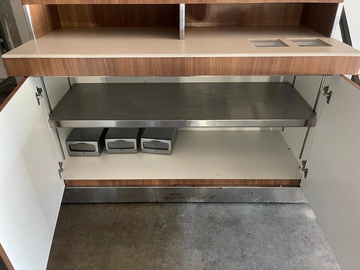 Used Custom Rolling Condiment Holder/Cabinet