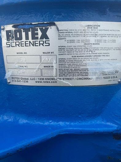 Used Rotex Model 50 Gearbox, Major WT: 410, Minor WT:211, SN:0-10031, Fr: 53285