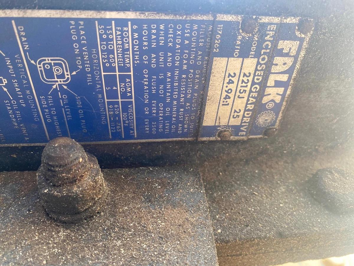 Used Rader 20x20 FF Airlock Feeder w/ Falk 2215J 25 Gearbox, Ratio 24.94:1