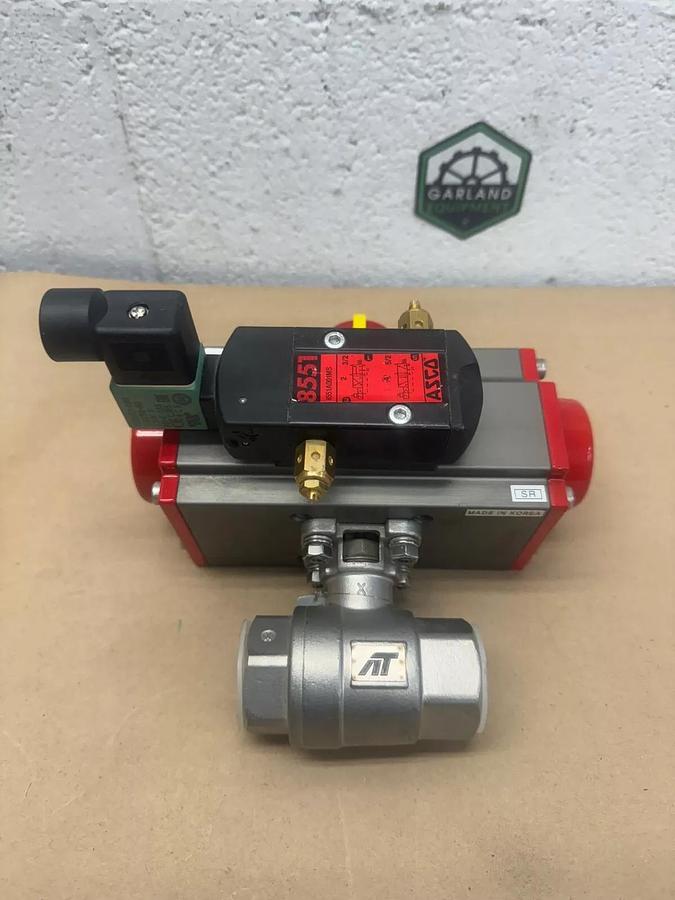 Used Triac 22TX1002R2SXX Pneumatic Double Acting Actuator, 316SS Ball Valve