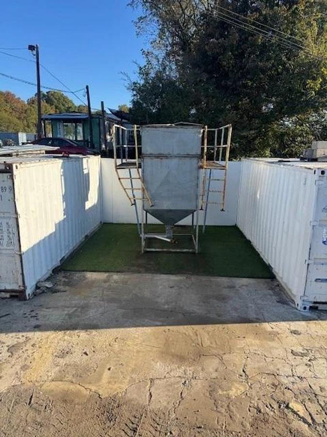 Used Industrial Hopper 60”x60” Top Inlet, 8.5”x8.5” Outlet, 43° Slope, 195' Sq Hopper