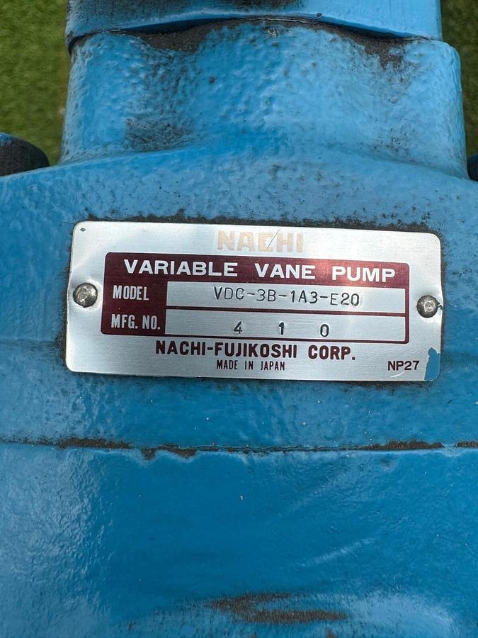 Used 20Hp Hydraulic Power Pack, Nachi VDC-3B-1A3-E20 Vane Pump, 85 Gal Tank