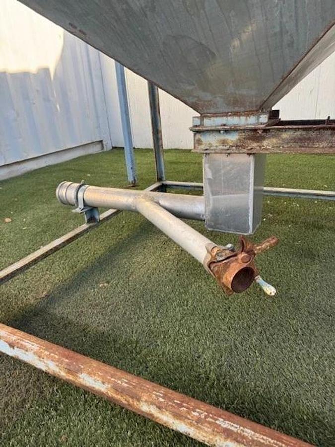 Used Industrial Hopper 60”x60” Top Inlet, 8.5”x8.5” Outlet, 43° Slope, 195' Sq Hopper