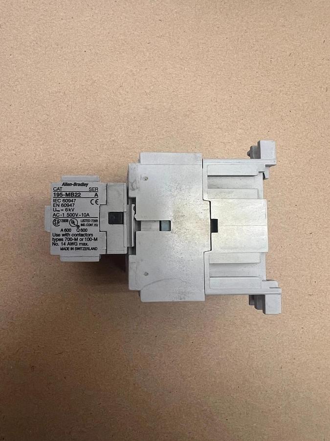 Used Allen Bradley 100-MO9NZ*3/195-MB22 Contactor w/ Auxiliary Contact