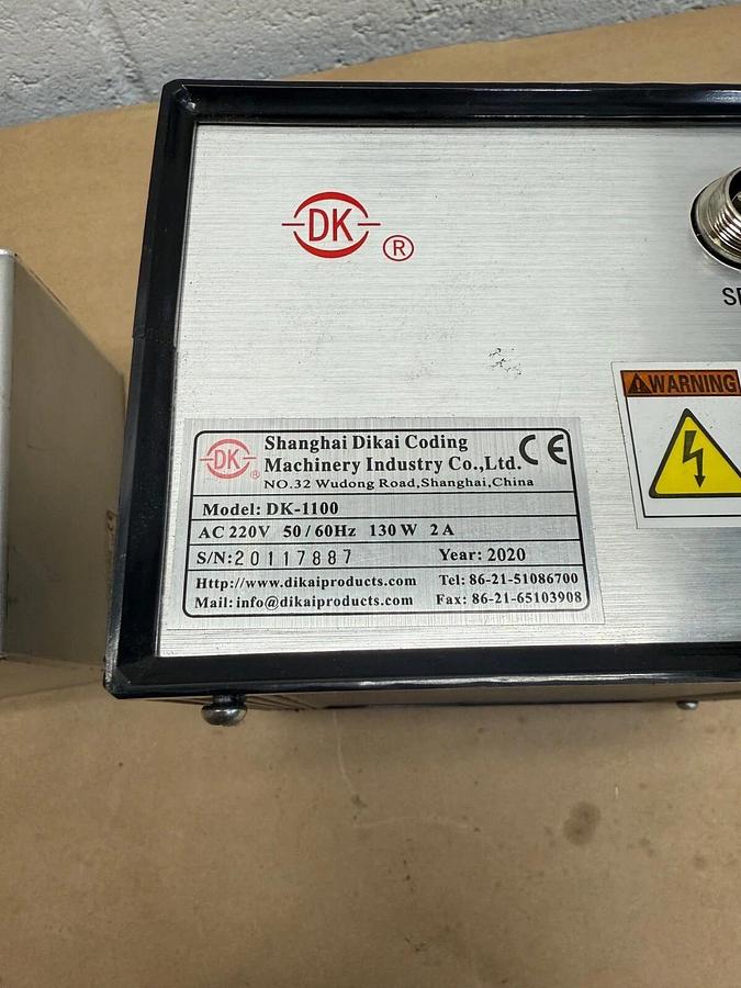 Used Shanghai Dikai Coding Machinery DK-1100 Cont Printing Machine Hot Ink Roll Coder