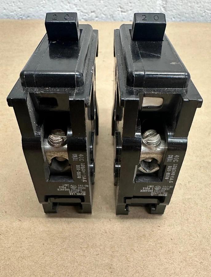 Used ITE EQ-B 20A, 1 Pole Circuit Breaker (Lot of 2)