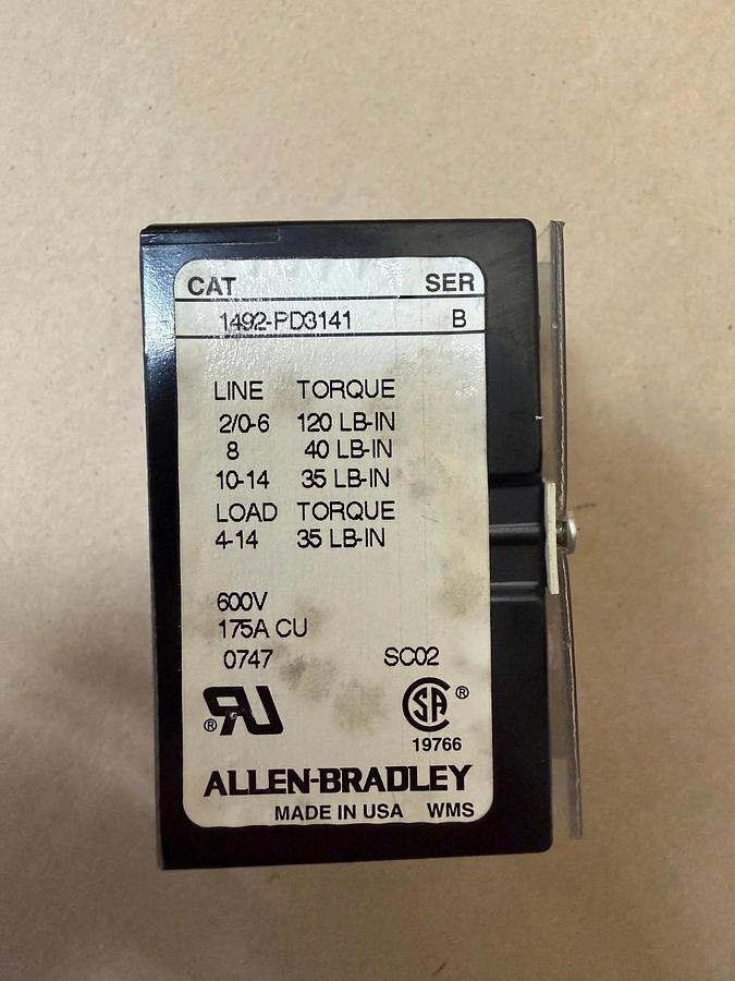 Used Allen Bradley 1492-PD3141 Power Distribution Block