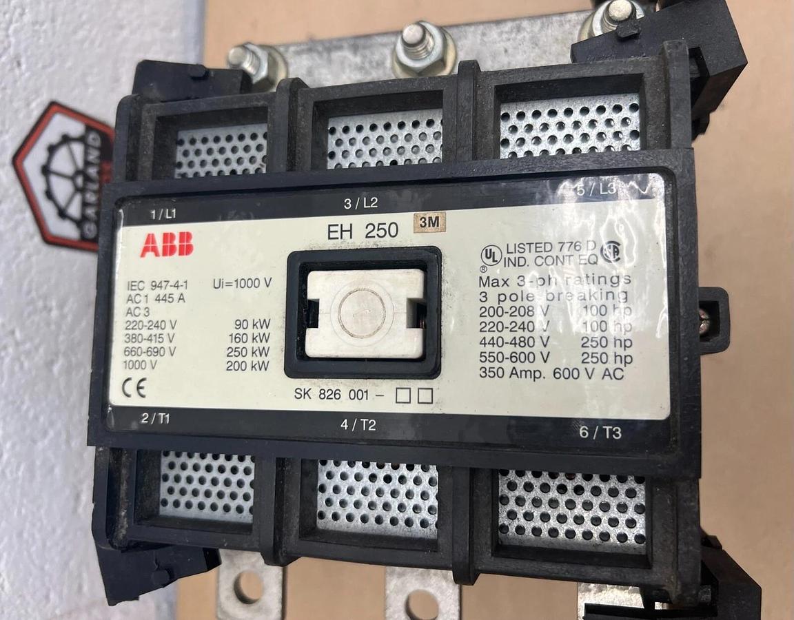 Used ABB EH 250 3Ph, 3 Pole, 350A Contactor