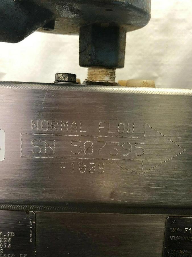 Used Micro Motion F100SR128SU, F Series Coriolanus Flow Meter, 1” Opening, 72 GPM