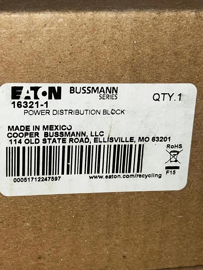 Used Eaton 16321-1 Power Distribution Block 175A 600V *NEW*
