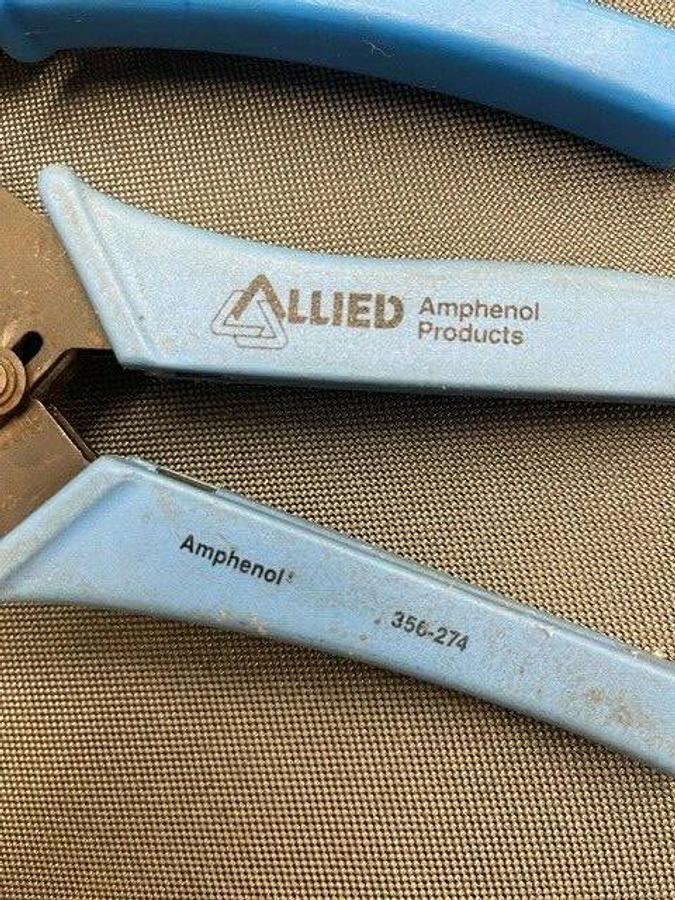 Used Flat Cable Cutters, AMP 606717-1 w/ Allied Amphenol 356-274, Lot of 2