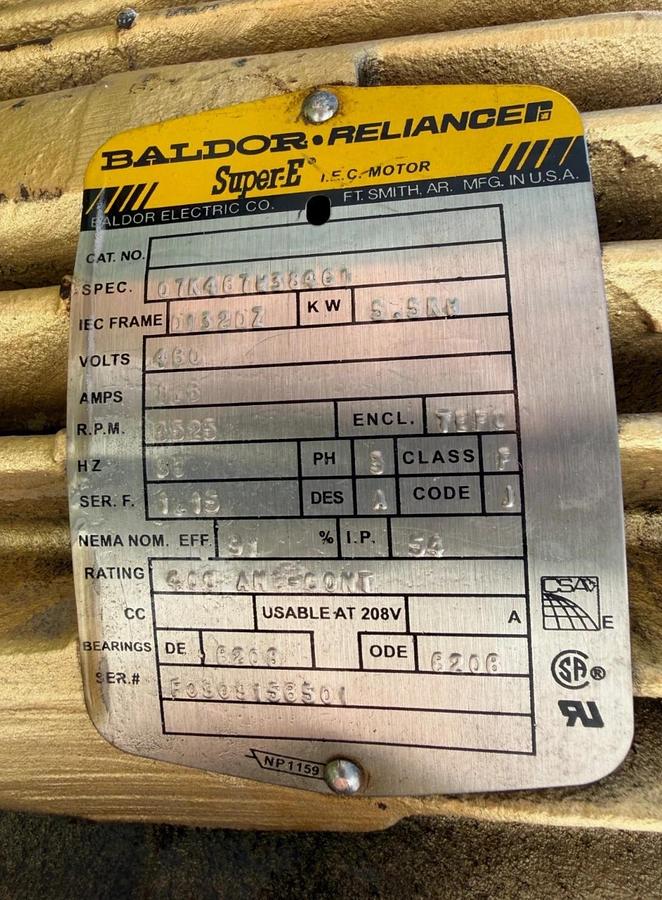 Used GRUNDFOS CRN4-160/14 A-F-G-AUUK Pump w/ 5.5KW Motor @ 3525 RPM