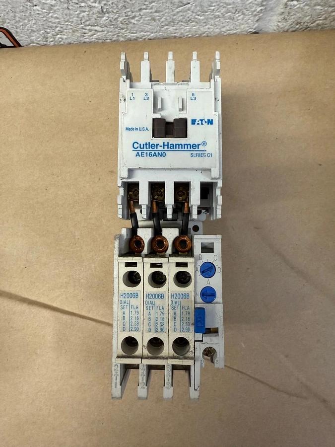 Used Eaton/Cutler-Hammer AE16AN0 Ser A1 Contactor, w/ C306DN3 Ser B1 Overload Relay