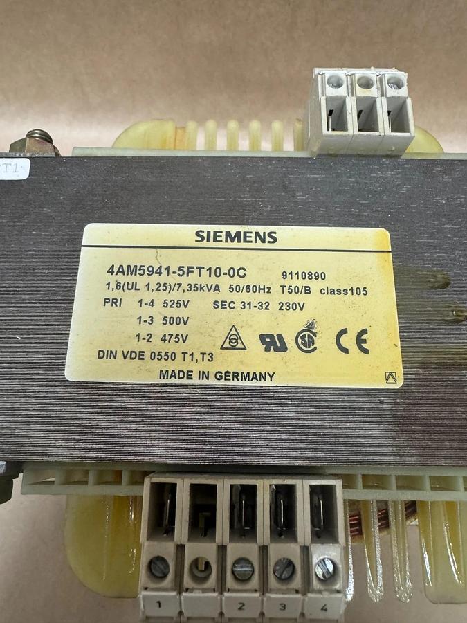Used Siemens 4AM5941 - 5FT10-0C 1.6 (UL 1.25)/ 7.35 KVA 50/60Hz