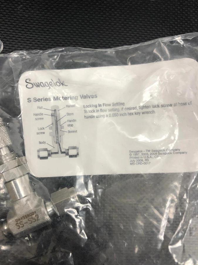 Used Swagelok SS-SS2, S Series Metering Valve, 1/8” Fitting *NEW*