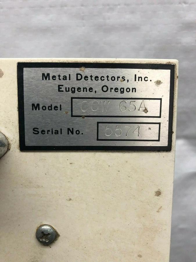 Used Metal Detectors Inc. CCW 65A Metal Detector Controller, Serial # 5574