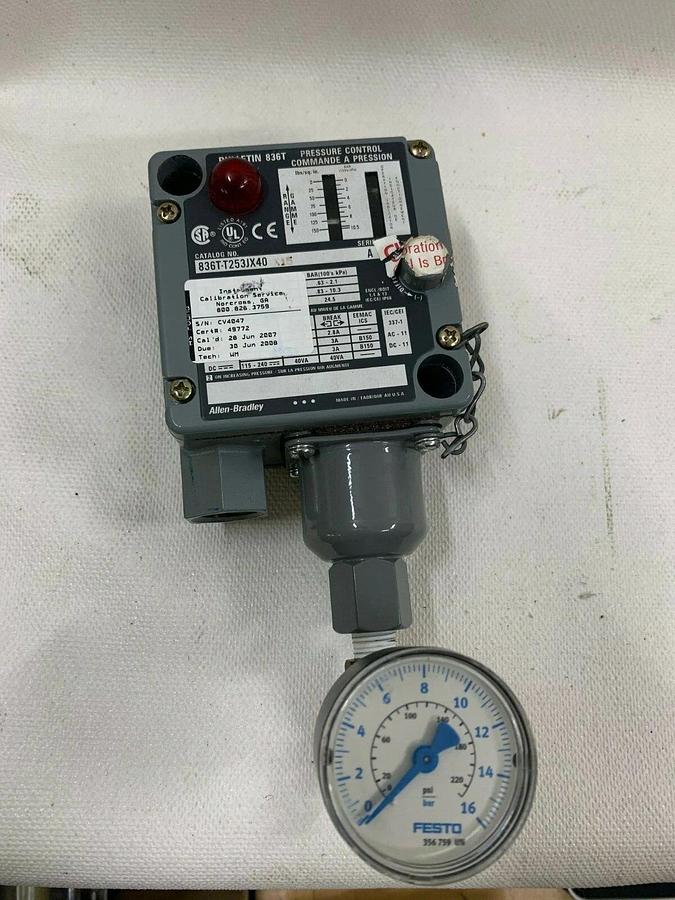 Used Allen-Bradley 836T-T253JX40 Bulletin 836T Pressure Control