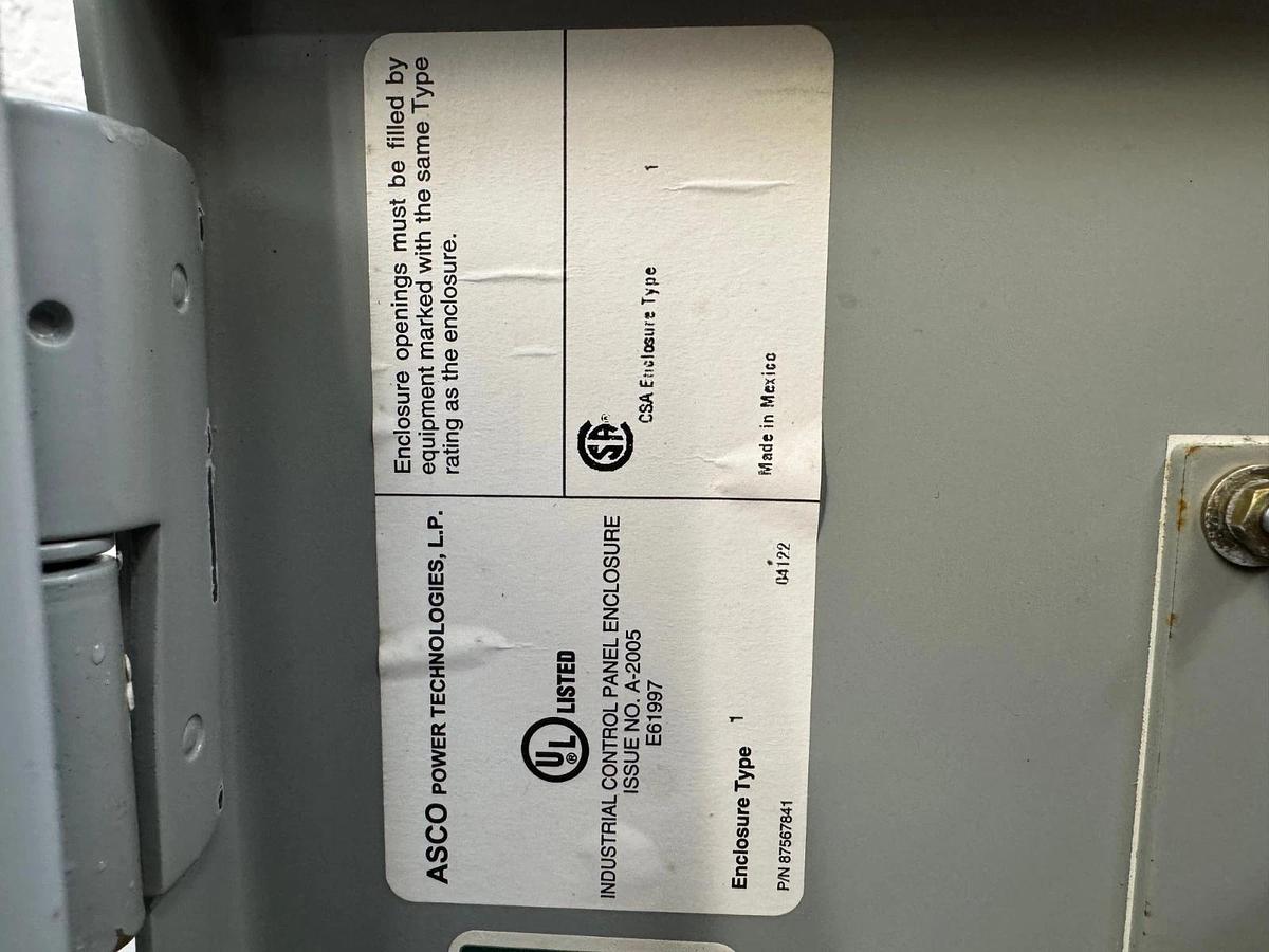 Used Asco D07ATSA20200F5XC 7000 Series Automatic Transfer Switch, 200A, 240V