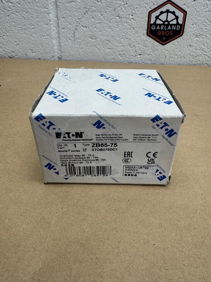 Used Eaton ZB65-75 Overload Relay 65-75A *NEW*