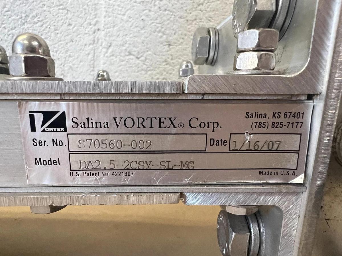 Used Salina Vortex DA2.5-2CSY-SL-MG Diverter Knife Gate Valve w/ MAC Valve