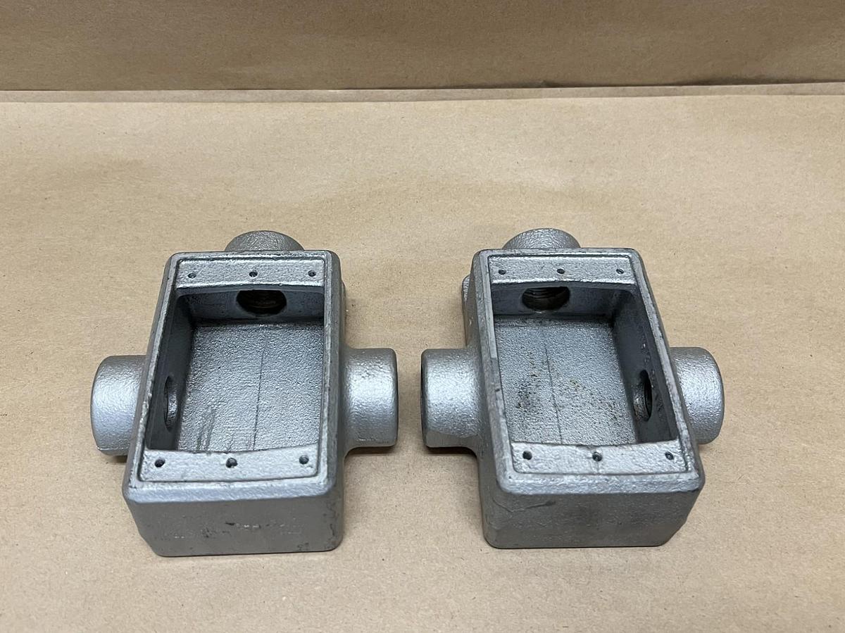Used Crouse-Hinds 1/2 FST 1, 3/4 FST 2 Cast Device Box - Lot of 2