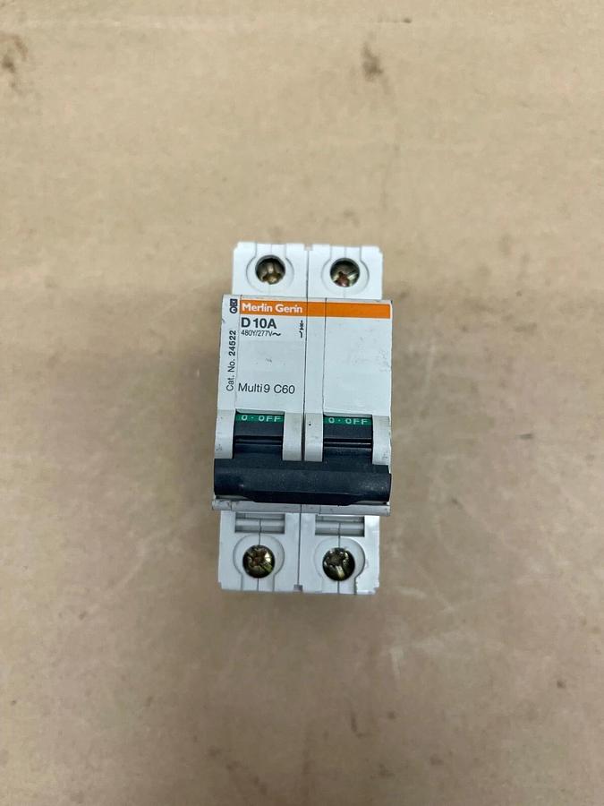 Used Merlin Gerin 24522 Circuit Breaker, D10A 480Y/277V Multi9 C60