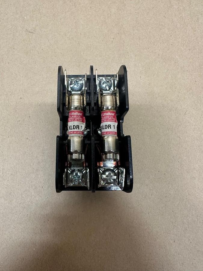 Used ACME Transformer E52283 Fuse Holder w/ Littelfuse KLDR 1 Fuses