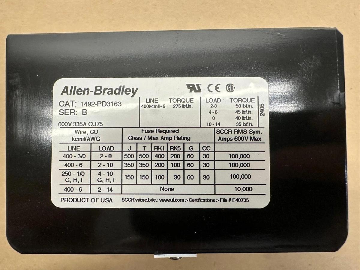 Used Allen Bradley Bulletin 1492-PD3163 Power Terminal Block