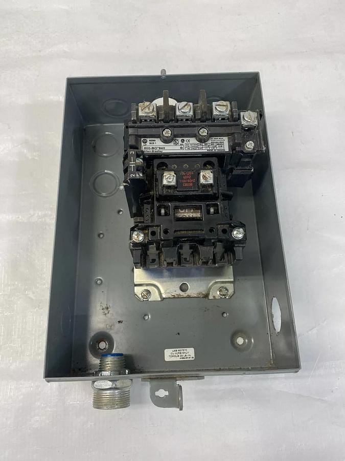 Used Allen Bradley 500-BAD940 Series B Nema Type 1 Enclosure Contactor Size 1