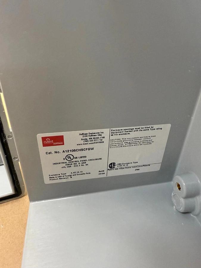 Used Nvent Hoffman A12106CHSCFGW, NEMA 4X Window Enclosure *NEW*