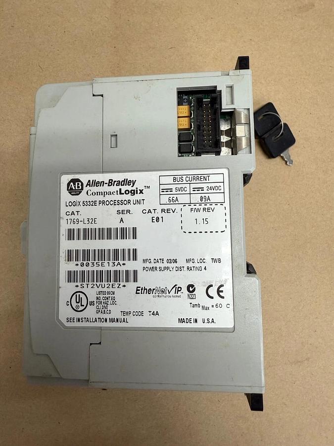 Used Allen-Bradley 1769-L32E CompactLogix, Ethernet Processor, Series A