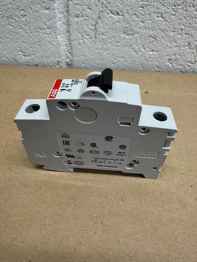 Used ABB S201-B6, 6A Single Pole Circuit Breakers, Lot of 15 *NEW*