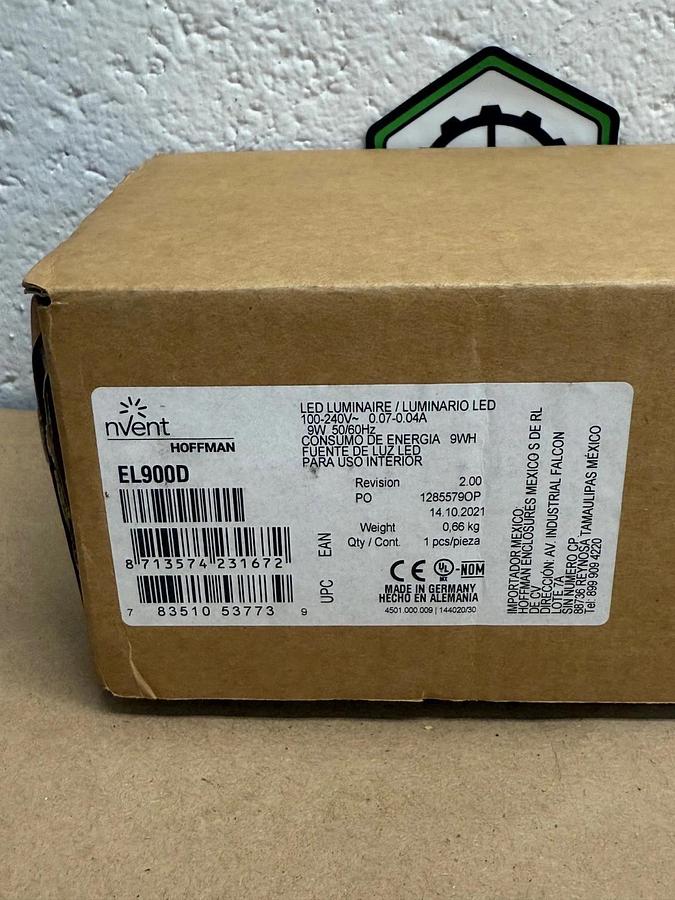 Used Nvent Hoffman EL900D LED Enclosure Light, 100-240V, 50/60Hz