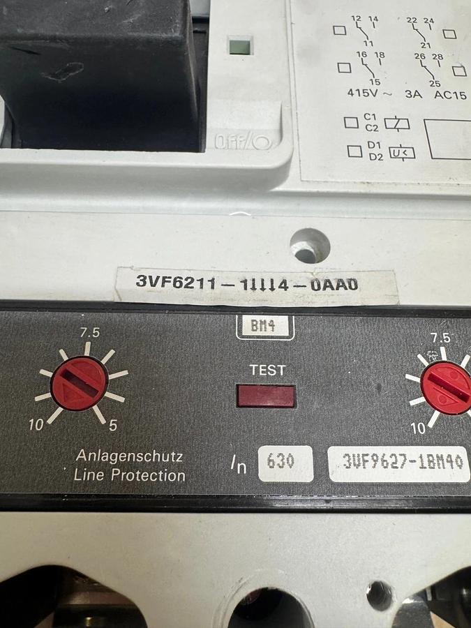 Used Siemens 3VF6211-1BM44-0AA0 Molded Case Circuit Breaker 500-630A *Repaired Casing