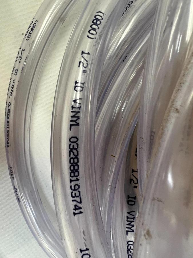 Used Poly Tubing CP034012100B 25ft Clear Vinyl Tubing 1/2” Inside Diameter