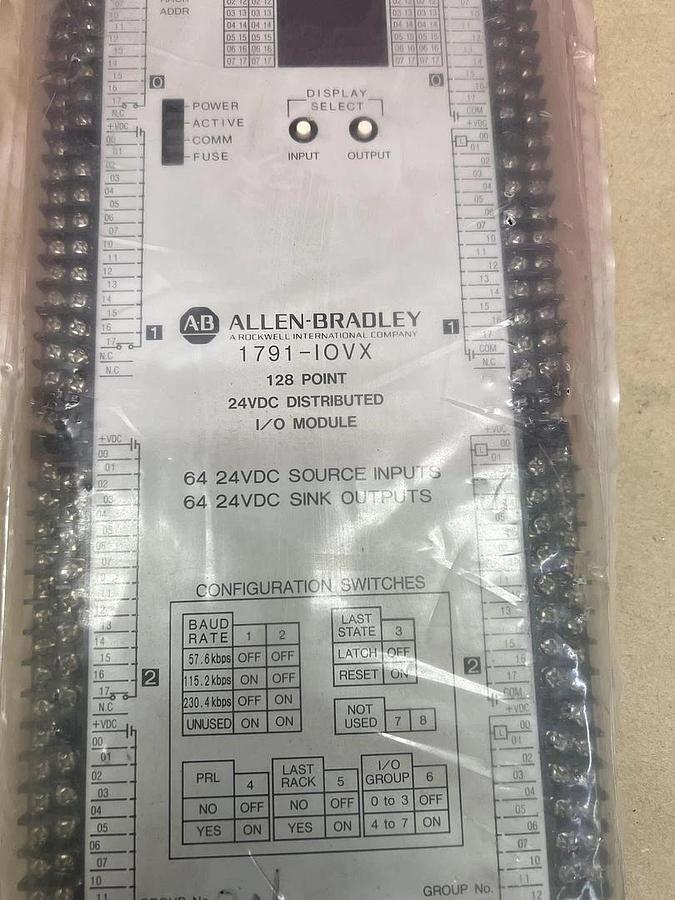Used Allen Bradley 1791-IOVX 128 Point 24 VDC Distributed I/O Module