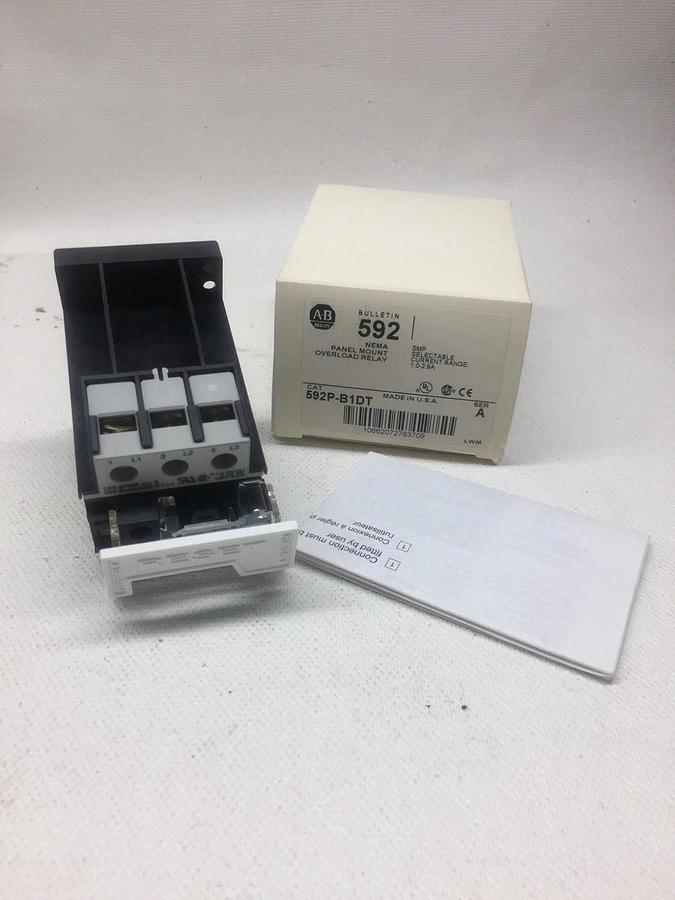 Allen Bradley 592P–B1DT Panel Mount Overload Relay NIB