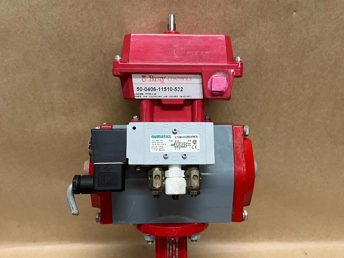 Used Bray Controls 90-0830-21320-015 Pneum Actuator, Limit Switch, Butterfly Valve