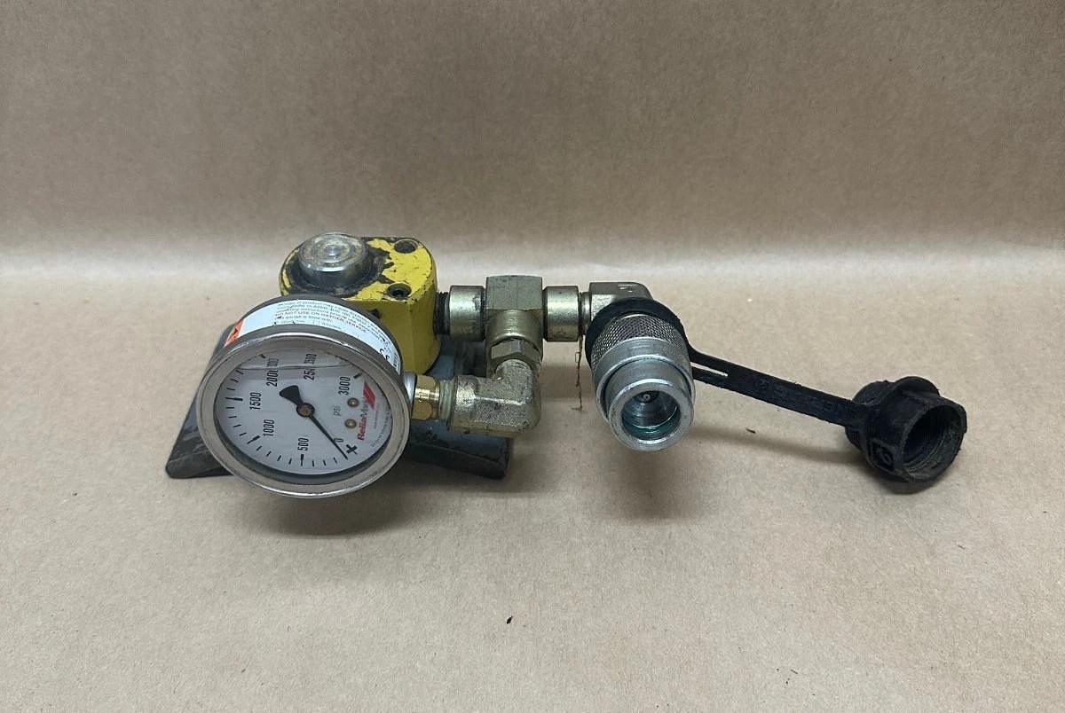 Used Enerpac RC50 Hydraulic Cylinder w/ ReliaMark G250LM143000LRM Gauge