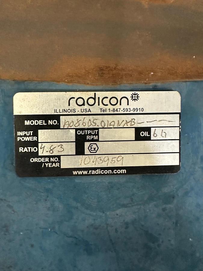 Used Radicon 1908605.01ANXB, 4.83:1 Ratio Gearbox