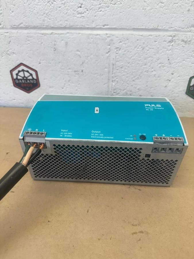 Used PULS SL20.100 Power Supply, In:AC 200-240V, 5A, Out:DC 24-28, 20A, 480-600W