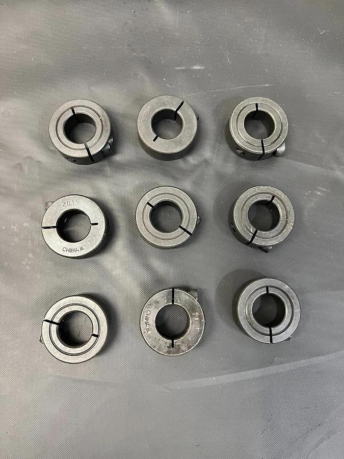 Used Bore Shaft Collar 20mm Interior Bore, 40mm Outside Diam, 15mm Thick - Lot of 9