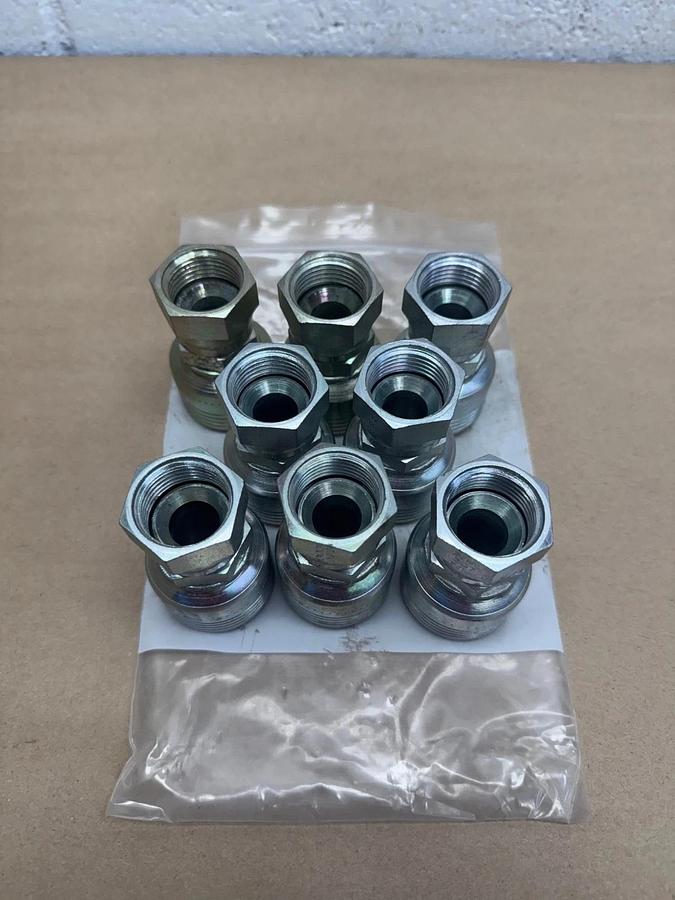 Eaton Lot of TTC12 Hose Crimp Fittings, 8 Total, (2) TTC12, (6) T-12
