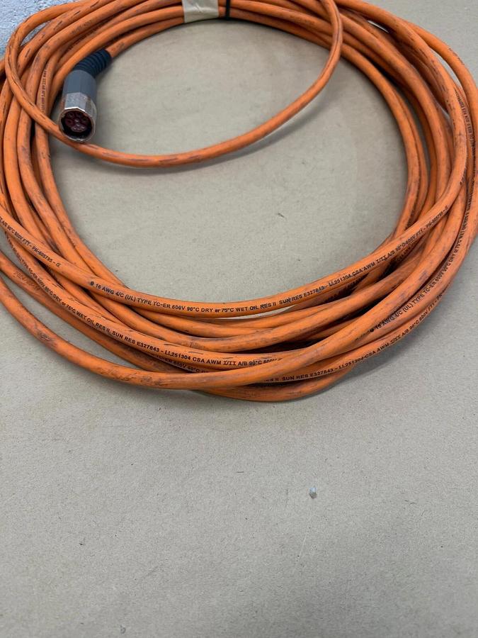 Used Allen-Bradley 2090-CPWM7DF-16AA25 Power/Feedback Cable, Ser A, 16 AWG, 16m