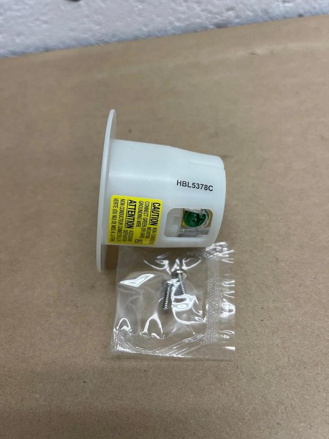 Used Hubbell HBL5378C Flanged Inlet, 20Amp, 125V, 2 Pole, 3 Wire